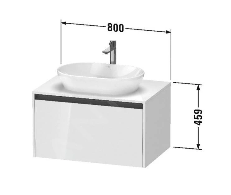 Duravit Ketho.2 - Wastafelonderkast Met Uitsparing 459x800x550 Mm, 1 Lade, Grafiet Mat K24885049490000 2 Duravit Ketho.2 - Wastafelonderkast Met Uitsparing 459x800x550 Mm, 1 Lade, Grafiet Mat K24885049490000 - Afbeelding 2