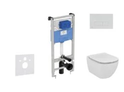 Ideal Standard ProSys - Toiletset- Inbouwreservoir, Closet, WC-zitting Tesi, Oleas M2 Bedieningsplaat, Aquablade, SoftClose, Wit ProSys120M SP1