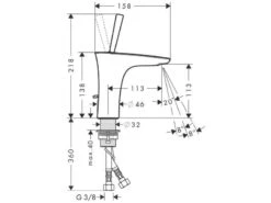 Hansgrohe PuraVida - Wastafelkraan 110, Met Waste, Chroom 15074000 -Badkamer Luxe b26b26d498ef7386bba7af0b