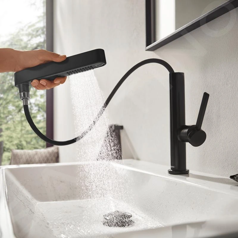 Hansgrohe Finoris - Wastafelkraan 230, Incl. Push-Open Afvoer En Uittrekbare Douche, EcoSmart, Mat Zwart 76063670 5 Hansgrohe Finoris - Wastafelkraan 230, Incl. Push-Open Afvoer En Uittrekbare Douche, EcoSmart, Mat Zwart 76063670 - Afbeelding 5