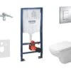 Grohe Rapid SL - Complete Toiletset, Wand-wc + D-Code Toiletzitting, Rimless, SoftClose, + Bedieningsplaat Skate Cosmo, Chroom 38528SET-KK