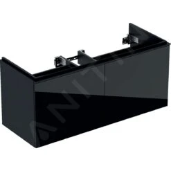 Geberit Acanto - Wastafelkast, 1190x476x535 Mm, 2 Laden, Stankafsluiter, Zwart 502.355.16.1