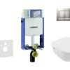 Geberit Kombifix - Set Voorwandinstallatie, Toilet En Zitting Villeroy & Boch, Bedieningspaneel Sigma30, DirectFlush, SoftClose, CeramicPlus, Mat Chroom/chroom 110.302.00.5 NB7