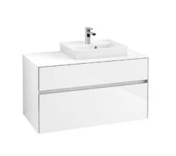 Villeroy & Boch Collaro - Wastafelonderkast, 1000x548x500 Mm, 2 Laden, Glossy White C01500DH
