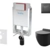 Kielle Genesis - Set Voorwandinstallatie, Toilet Gaia, Toiletbril Softclose En Bedieningspaneel Gemini III, Mat Zwart 30505SZ12