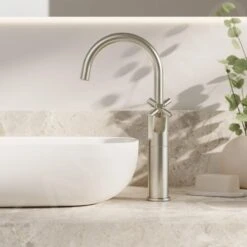 Steinberg 250 - Wastafelkraan Met Waste, Geborsteld Nikkel 250 1550 BN -Badkamer Luxe b51fab6c10da46f2ad0f6fe4