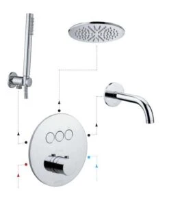 Paffoni Compact Box - Thermostatische Inbouwkraan, Voor 3 Uitgangen, Geborsteld Goud CPT019HGSP -Badkamer Luxe b556183033a8f007445d422e