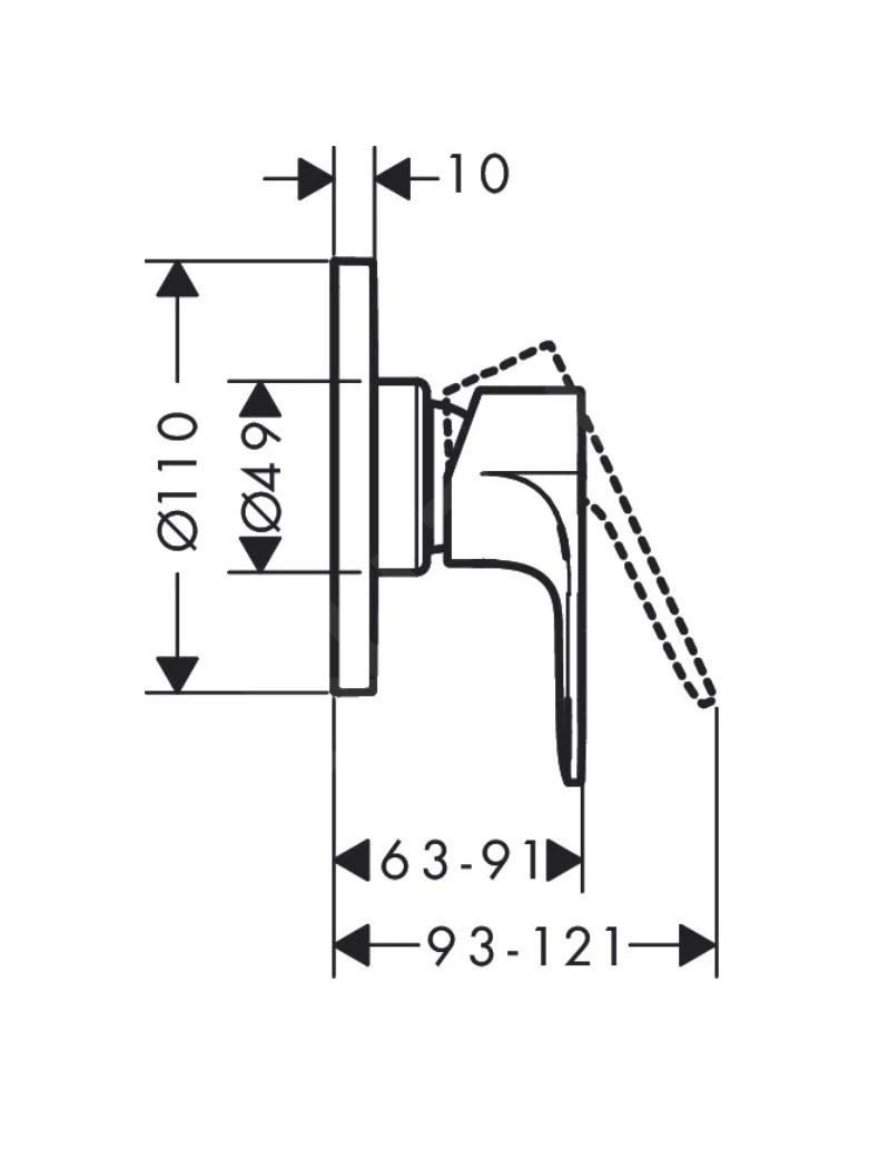Hansgrohe Rebris S - Inbouw Douchekraan, Met Inbouwdeel, Chroom 72648000 2 Hansgrohe Rebris S - Inbouw Douchekraan, Met Inbouwdeel, Chroom 72648000 - Afbeelding 2