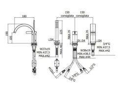 Paffoni Rock - Badrandcombinatie, 3-gats, Chroom RO040CR -Badkamer Luxe b6c209e0283b6b45c31848ed