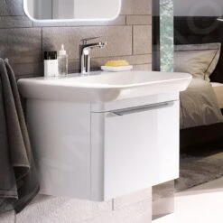 Geberit MyDay - Wastafelonderkast, 495x410x430 Mm, 1 Schuiflade Met LED-verlichting, Glanzend Wit Y824060000 -Badkamer Luxe b6db38c37c284fc2fc5278bf 1