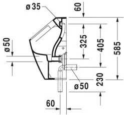 Duravit ME By Starck - Urinoir, Afvoer Horizontaal, Rimless, Wit 2809300000 -Badkamer Luxe b7421fe697886891e578a555 1