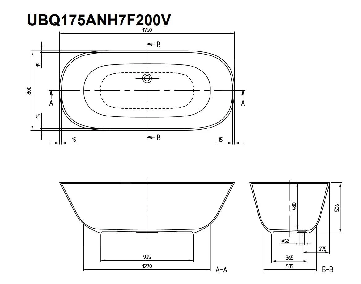 Villeroy & Boch Theano - Bad 1750x800 Mm, Quaryl, Wit UBQ175ANH7F200V-01 2 Villeroy & Boch Theano - Bad 1750x800 Mm, Quaryl, Wit UBQ175ANH7F200V-01 - Afbeelding 2