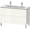 Duravit L-Cube - Wastafelonderkast 856x1220x481 Mm, 2 Laden, Glanzend Wit LC659902222