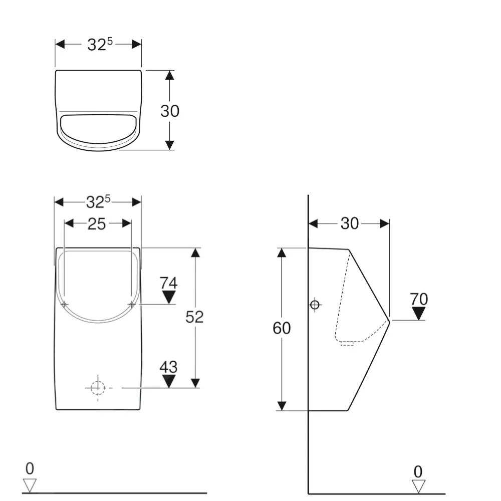 Geberit Smyle - Urinoir, Waterloos, Wit 500.255.01.1 2 Geberit Smyle - Urinoir, Waterloos, Wit 500.255.01.1 - Afbeelding 2