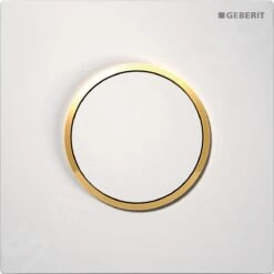 Geberit Spoelsystemen - Urinoirstuursysteem Met Pneumatische Spoelactivering, Bedieningsplaat Type 10, Wit/goud 116.015.KK.1
