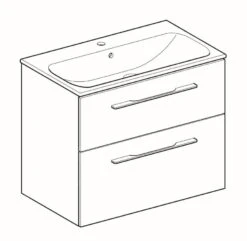 Geberit Selnova Square - Wastafelonderkast 635x788x480 Mm, Met Wastafel, 2 Laden, Glanzend Wit 501.240.00.1 -Badkamer Luxe b9c8fe08572a219d9fc54538 1