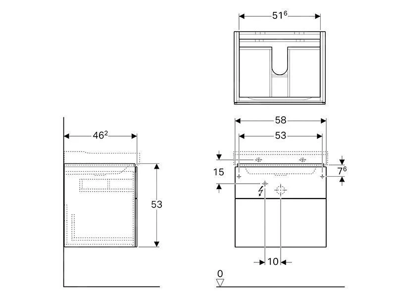 Geberit Xeno 2 - Wastafelonderkast 600 Mm, Interne Lade Met LED Verlichting, Glanzend Wit 500.506.01.1 2 Geberit Xeno 2 - Wastafelonderkast 600 Mm, Interne Lade Met LED Verlichting, Glanzend Wit 500.506.01.1 - Afbeelding 2