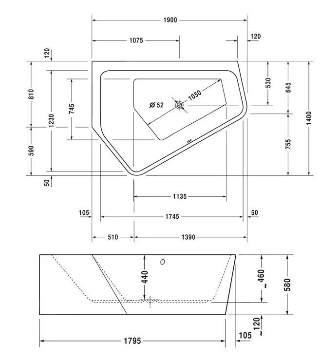 Duravit Paiova 5 - Asymmetrisch Bad, 1900x1400 Mm, Met Paneel, Links, Wit 700396000000000 2 Duravit Paiova 5 - Asymmetrisch Bad, 1900x1400 Mm, Met Paneel, Links, Wit 700396000000000 - Afbeelding 2