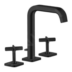 Axor Citterio E - Wastafelmengkraan Met Waste, 3-gats Installatie, Mat Zwart 36108670
