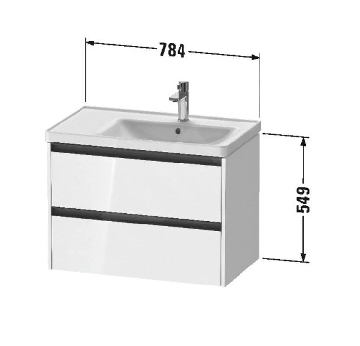 Duravit Ketho.2 - Wastafelkast 549x784x455 Mm, 2 Laden, Mat Wit K25286018180000 2 Duravit Ketho.2 - Wastafelkast 549x784x455 Mm, 2 Laden, Mat Wit K25286018180000 - Afbeelding 2