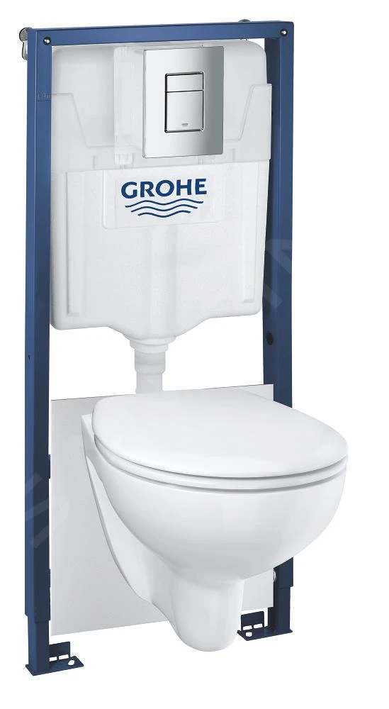 Grohe Solido - Voorwand Montageset, Bau Ceramic Toilet En Softclose Zitting, Skate Cosmopolitan Bedieningsplaat, Chroom 39586000 1 Grohe Solido - Voorwand Montageset, Bau Ceramic Toilet En Softclose Zitting, Skate Cosmopolitan Bedieningsplaat, Chroom 39586000