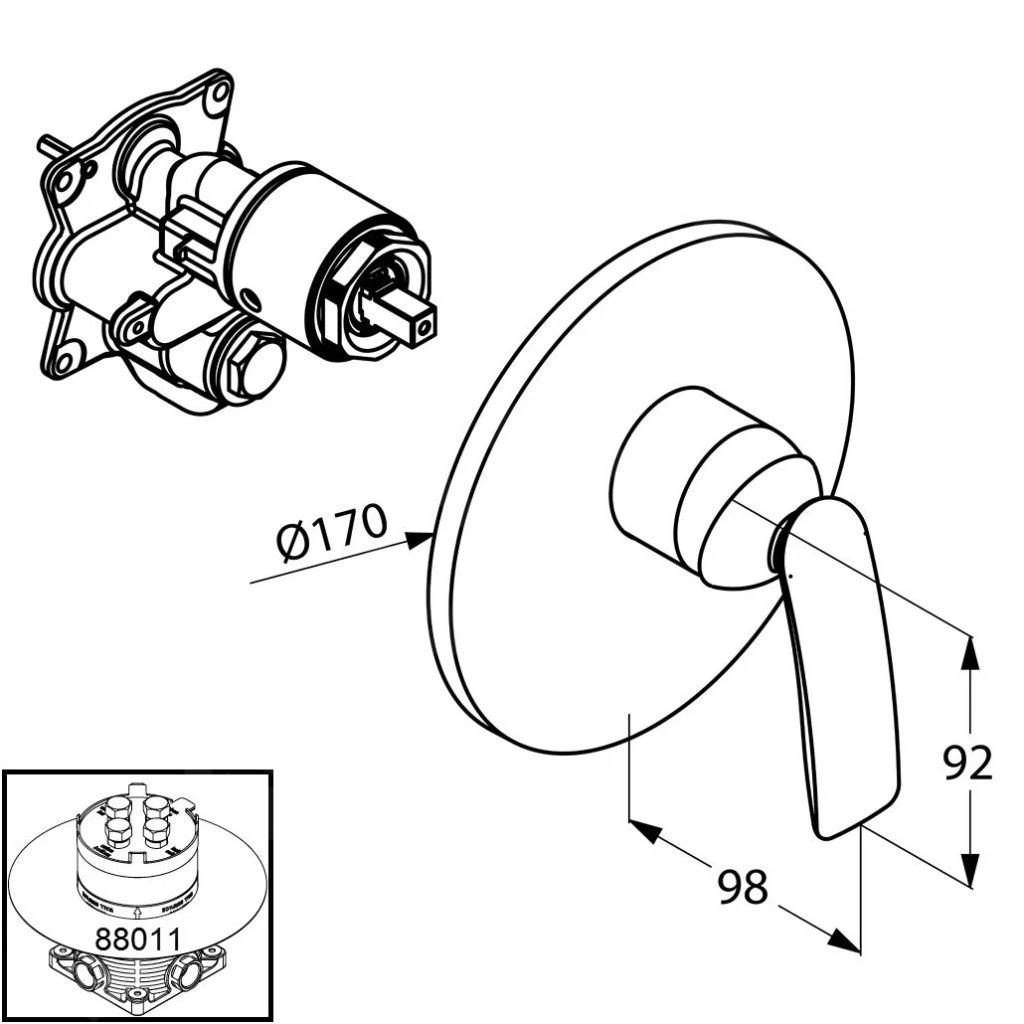 Kludi Balance - Inbouw Douchemengkraan, Wit/chroom 526559175 2 Kludi Balance - Inbouw Douchemengkraan, Wit/chroom 526559175 - Afbeelding 2