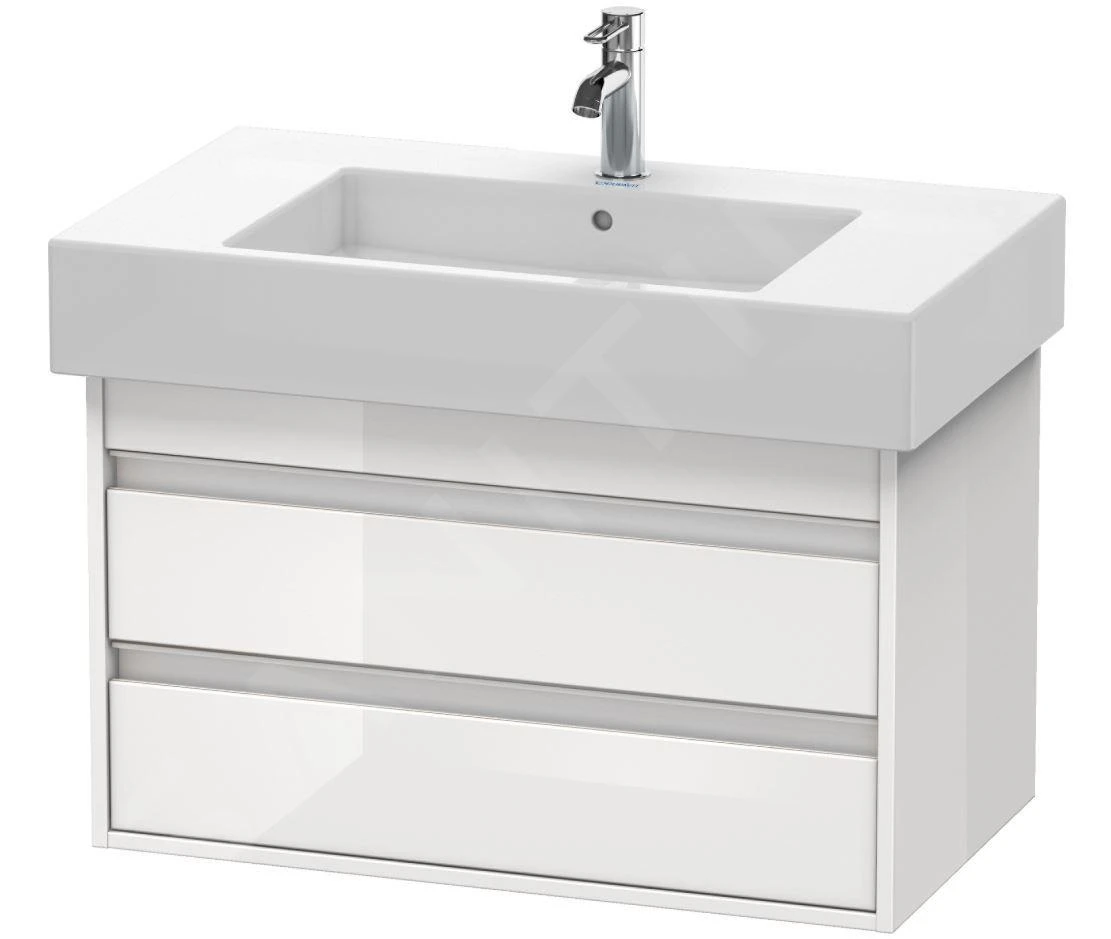 Duravit Ketho - Wastafelonderkast 480x800x455 Mm, 2 Laden, Glanzend Wit KT664002222 1 Duravit Ketho - Wastafelonderkast 480x800x455 Mm, 2 Laden, Glanzend Wit KT664002222