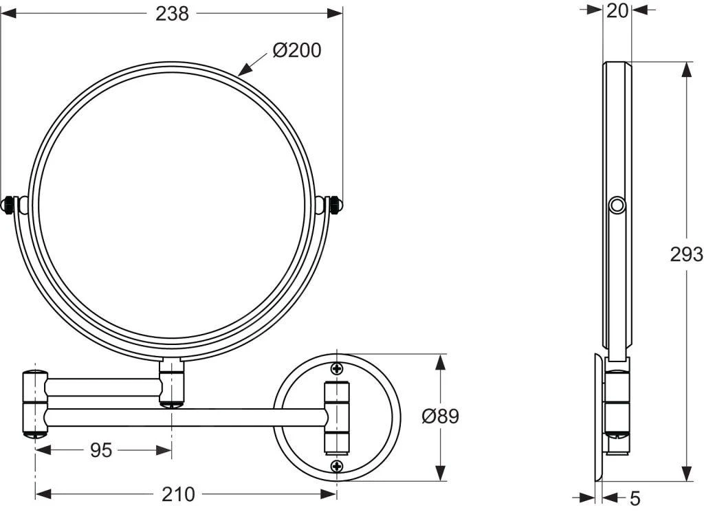Ideal Standard IOM - Cosmetiecaspiegel, Chroom A9111AA 2 Ideal Standard IOM - Cosmetiecaspiegel, Chroom A9111AA - Afbeelding 2