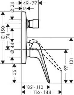 Hansgrohe Novus - Afdekset Voor Badkraan, Chroom 71046000 -Badkamer Luxe bdaa08dc98d60d1f1445a01a