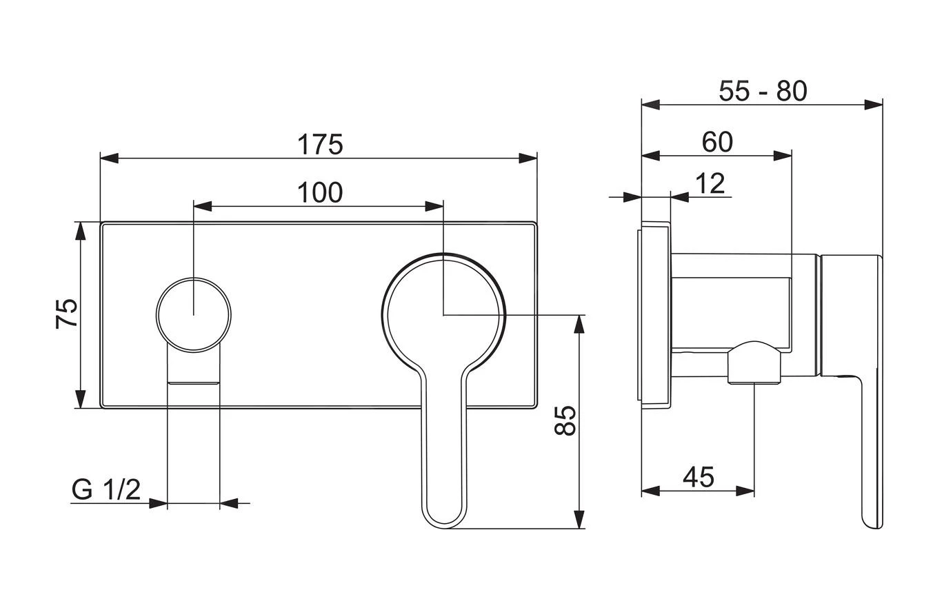Hansa Designo - Inbouw Douchekraan, Chroom 44509583 2 Hansa Designo - Inbouw Douchekraan, Chroom 44509583 - Afbeelding 2