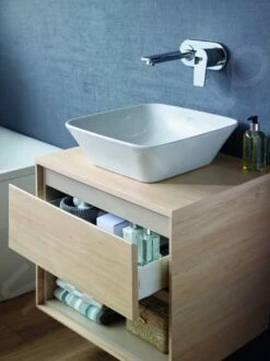 Ideal Standard Connect Air - Wastafelonderkast Cube 600 Mm, 530x409x400 Mm, Bruin Mat/wit Mat E0846VY -Badkamer Luxe be16c20babeeaf6b1e931366 2