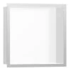 Hansgrohe XtraStoris Individual - Inbouwnis Met Designlijst, 300x300x100 Mm, Mat Wit/geborsteld Rvs 56099800