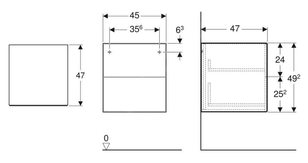 Geberit ONE - Zijkast 45x49x47 Cm, 2 Laden, Lava 505.077.00.3 2 Geberit ONE - Zijkast 45x49x47 Cm, 2 Laden, Lava 505.077.00.3 - Afbeelding 2