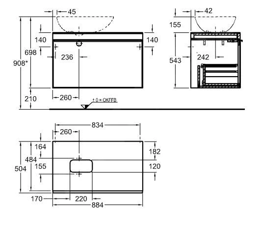 Geberit Citterio - Wastafelonderkast 560 Mm Voor Waskom, Glanzend Zwart/eik Grijsbruin 500.560.JJ.1 2 Geberit Citterio - Wastafelonderkast 560 Mm Voor Waskom, Glanzend Zwart/eik Grijsbruin 500.560.JJ.1 - Afbeelding 2