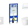 Geberit Duofix - Toiletset Met Sigma30 Bedieningsplaat, Wit/glanzend Chroom + Duravit ME By Starck Hangend Toilet En Wc Bril, Rimless, SoftClose 111.300.00.5 NM5