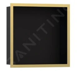 Hansgrohe XtraStoris Individual - Inbouwnis Met Designlijst, 300x300x100 Mm, Mat Zwart/gepolijst Goud 56098990