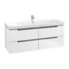 Villeroy & Boch Subway 2.0 - Wastafelonderkast, 1287x520x449 Mm, 4 Lades, Glossy White A69810DH