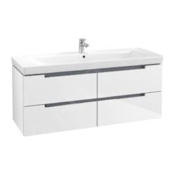 Villeroy & Boch Subway 2.0 - Wastafelonderkast, 1287x520x449 Mm, 4 Lades, Glossy White A69810DH