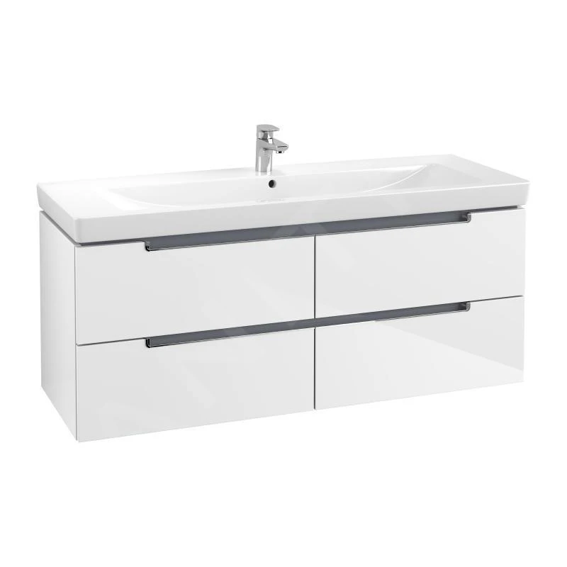 Villeroy & Boch Subway 2.0 - Wastafelonderkast, 1287x520x449 Mm, 4 Lades, Glossy White A69810DH 1 Villeroy & Boch Subway 2.0 - Wastafelonderkast, 1287x520x449 Mm, 4 Lades, Glossy White A69810DH