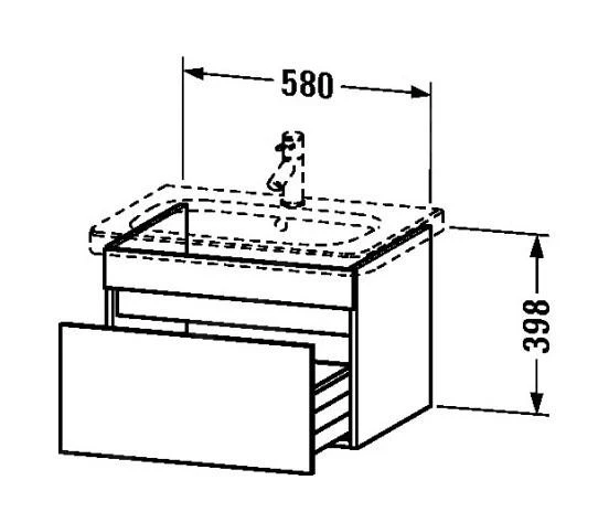 Duravit DuraStyle - Wastafelonderkast 398x580x448 Mm, 1 Lade, Glanzend Wit DS638002222 2 Duravit DuraStyle - Wastafelonderkast 398x580x448 Mm, 1 Lade, Glanzend Wit DS638002222 - Afbeelding 2