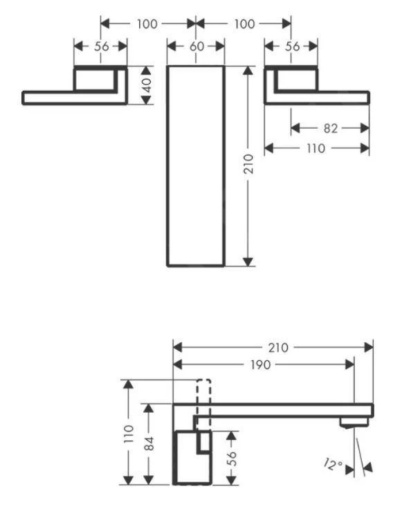 Axor Edge - Wastafelmengkraan Voor Wandinbouw, 3-gats Chroom/diamond Cut 46061000 2 Axor Edge - Wastafelmengkraan Voor Wandinbouw, 3-gats Chroom/diamond Cut 46061000 - Afbeelding 2