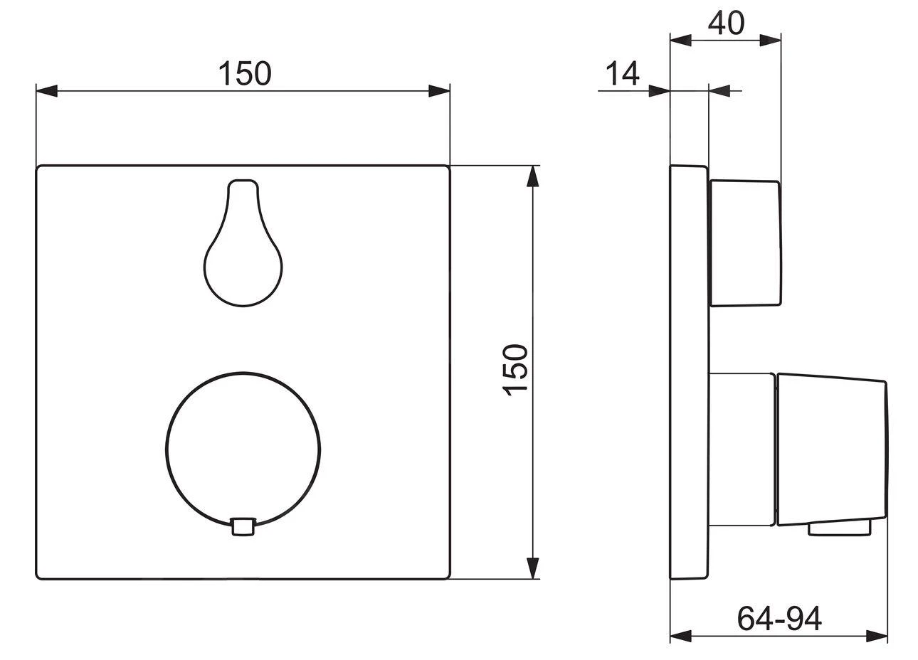 Hansa Living - Thermostatische Badkraan Inbouw, Mat Zwart 8113956233 2 Hansa Living - Thermostatische Badkraan Inbouw, Mat Zwart 8113956233 - Afbeelding 2
