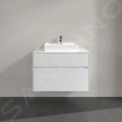 Villeroy & Boch Collaro - Wastafelonderkast, 800x548x500 Mm, 2 Laden, Glossy White C08000DH -Badkamer Luxe c23b9357f735ab96fc0e5a84