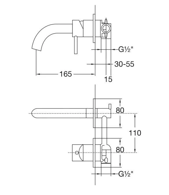 Steinberg 100 - Inbouw Wastafelkraan, 2-gats Installatie, Met Inbouwdeel, Chroom 100 1801 2 Steinberg 100 - Inbouw Wastafelkraan, 2-gats Installatie, Met Inbouwdeel, Chroom 100 1801 - Afbeelding 2