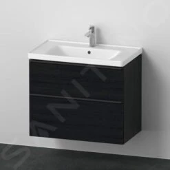 Duravit D-Neo - Wastafelonderkast Met Wastafel, 800x650x480 Mm, 2 Laden, Black Oak DE012101616