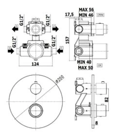 Paffoni Light - Inbouw Thermostaat Douchekraan Met Inbouwdeel, 2 Functies, Mat Zwart LIQ018NO -Badkamer Luxe c3621cdf469131ab02b2d15a