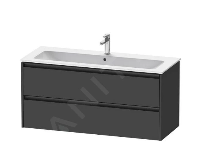 Duravit Ketho.2 - Wastafelkast 550x1210x480 Mm, 2 Laden, Grafiet Mat K25265049490000 1 Duravit Ketho.2 - Wastafelkast 550x1210x480 Mm, 2 Laden, Grafiet Mat K25265049490000