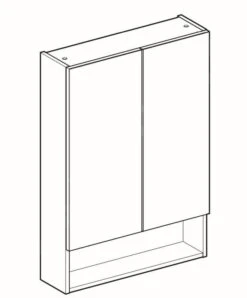 Geberit Selnova Square - Spiegelkast 850x588x175 Mm, 2 Deuren, Glanzend Wit 501.264.00.1 -Badkamer Luxe c3dcf72e00d62f6b5f68810e