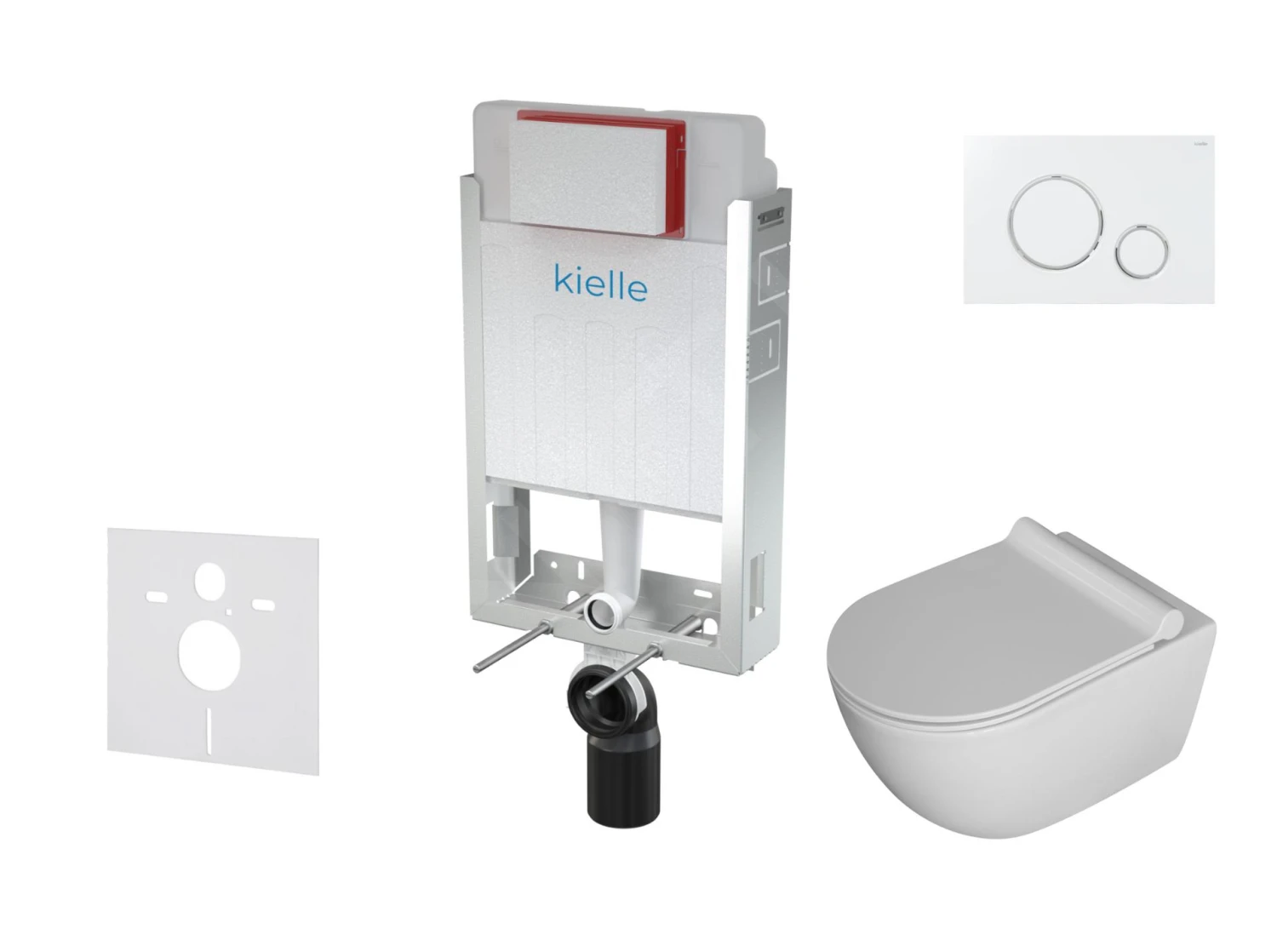 Kielle Genesis - Set Voorwandinstallatie, Toilet Gaia, Toiletbril Softclose En Bedieningspaneel Gemini II, Wit / Chroom 30505SZ07 1 Kielle Genesis - Set Voorwandinstallatie, Toilet Gaia, Toiletbril Softclose En Bedieningspaneel Gemini II, Wit / Chroom 30505SZ07
