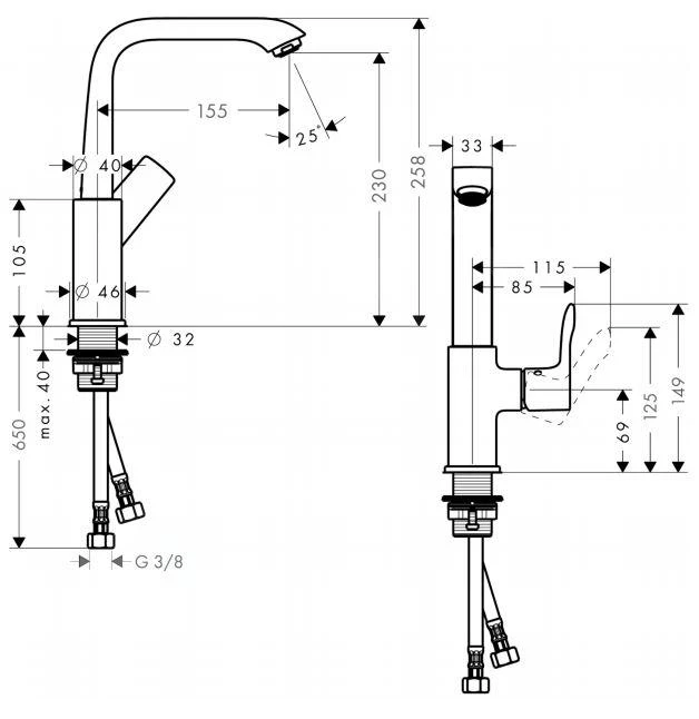 Hansgrohe Metris New - Wastafelkraan Met Draaibare Uitloop, Chroom 31081000 2 Hansgrohe Metris New - Wastafelkraan Met Draaibare Uitloop, Chroom 31081000 - Afbeelding 2